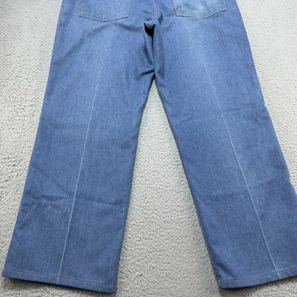 Vintage Wrangler Jeans Men's 34x26.5 Blue Light Denim Flared Pleated Work Casual